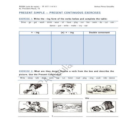 Present simple vs present continuous - 1st ESO