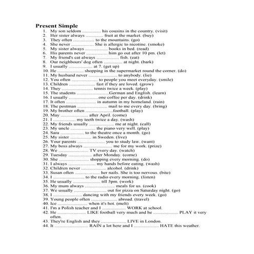 Simple present tense