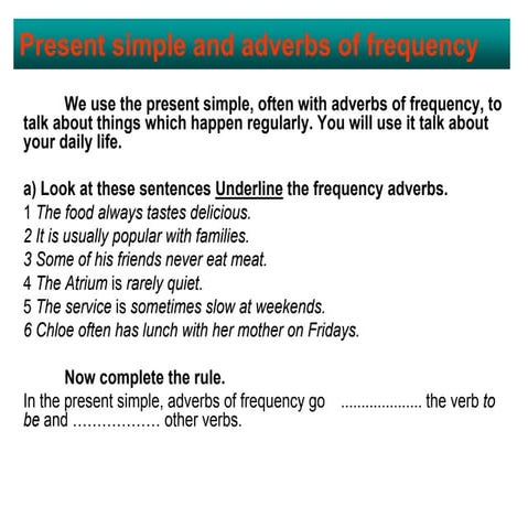 Present Simple And Adverbs Of Frequency