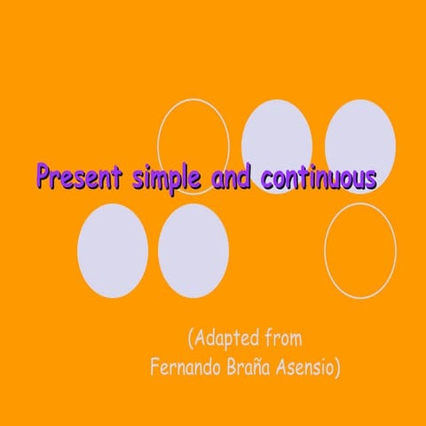 Present simple and continuous adapted from Fernando Braña Asensio