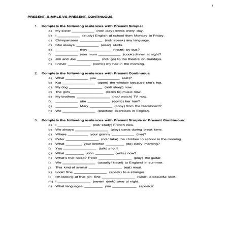 Present simple and present continous