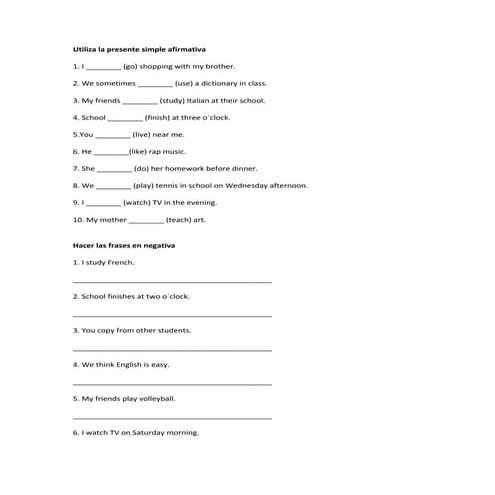 Present simple elemental