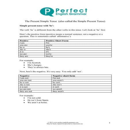 Grammar Present Simple | PDF