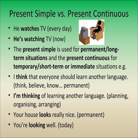 Present simple vs present continuous