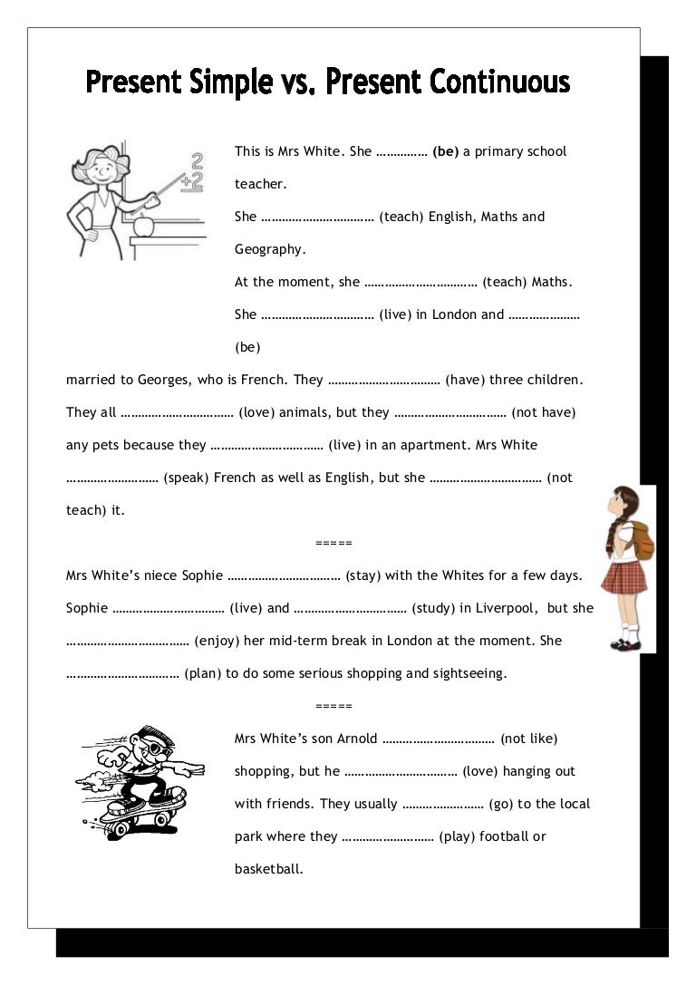 Ejercicios De Ingles Presente Simple Y Continuo 2 Eso Present simple vs_present_continuous_exercises