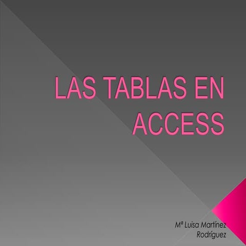 Presentación Tablas en ACCESS