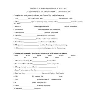 Present tense exercises
