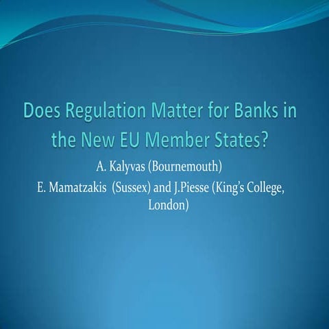 PPT Banking and Regulations