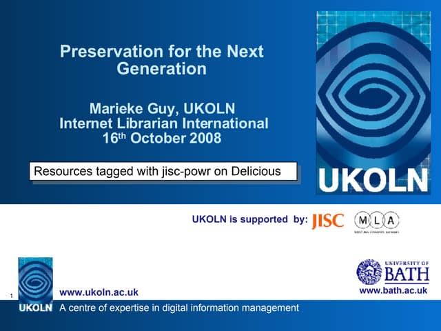 Preservation for the Next Generation