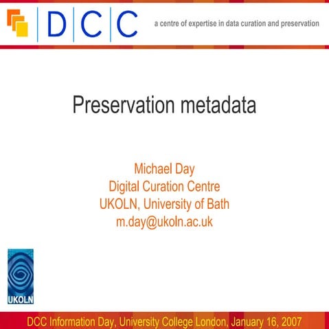 Preservation metadata
