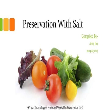 Preservation by salt