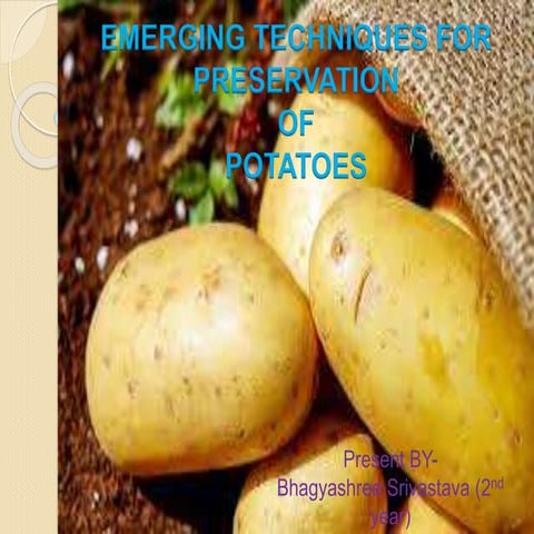 Preservation of potato by various traditional methods.