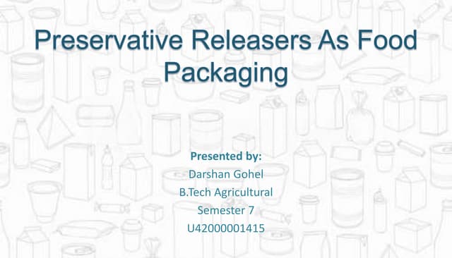 Preservative releasers as food packaging
