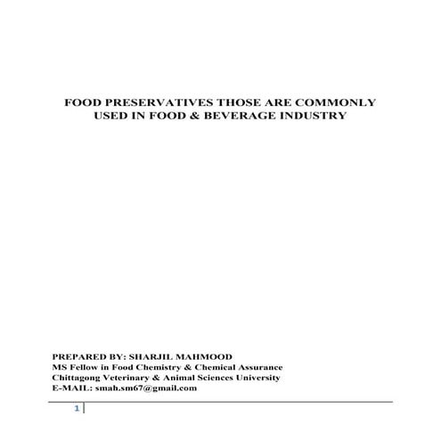 Preservatives | PDF
