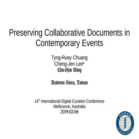 Preserving Collaborative Documents in Contemporary Events