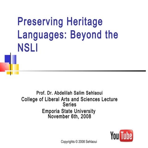 Preserving Heritage Languages 