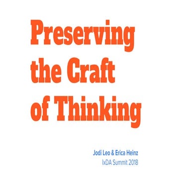 Preserving the Craft of Thinking