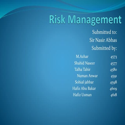 risk managment in corporate goverance