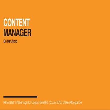 Berufsbild Content (Marketing) Manager