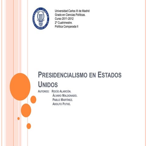 Presidencialismo en EEUU 2012