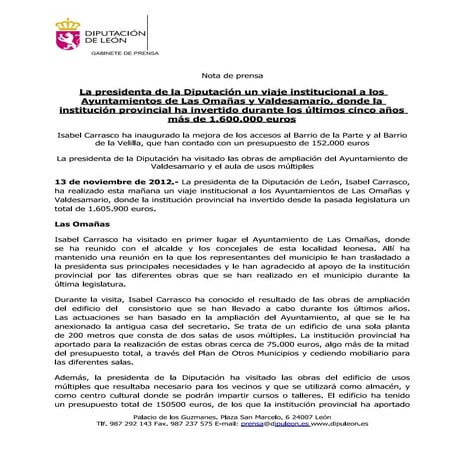 Presidenta de diputación de león 13.11.12