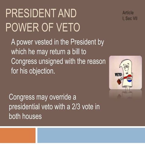 President and power of veto