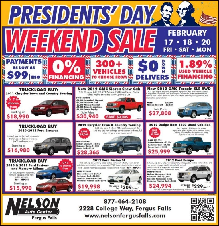 Presidents’ Day Vehicle Sale Special MN Chrysler Ford GMC Dealer Se…