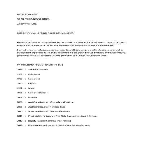 SAPS statement on police killings | DOCX