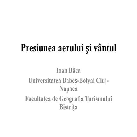 Presiunea aerului și vântul