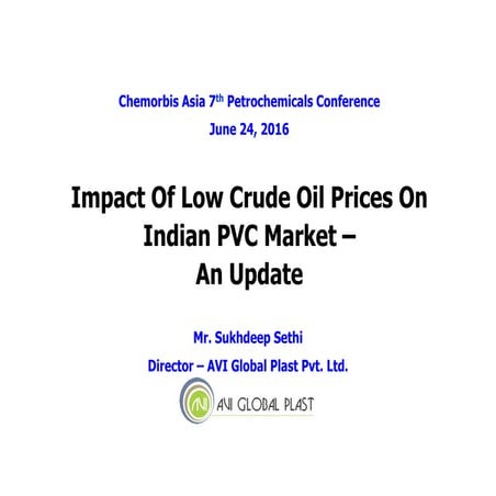 Impact of falling prices on India PVC market & a general update 2016 | PDF