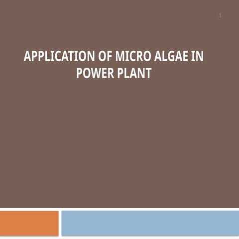 Microalgae Environmental Application | PPTX