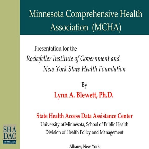 Minnesota Comprehensive Health Association (MCHA)