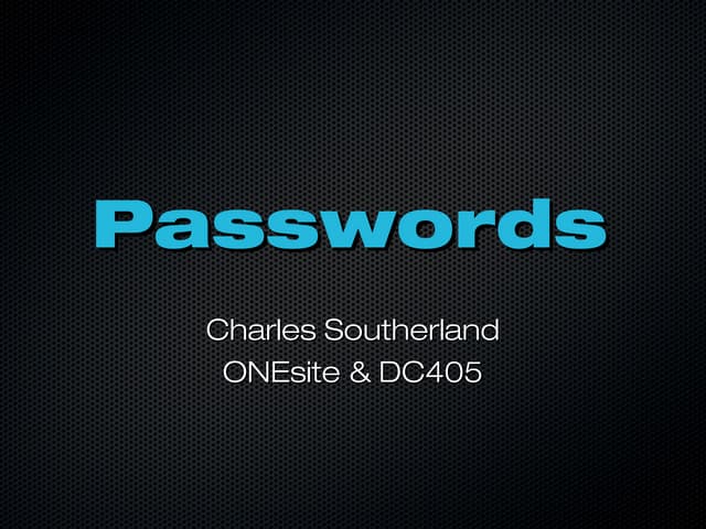 Passwords