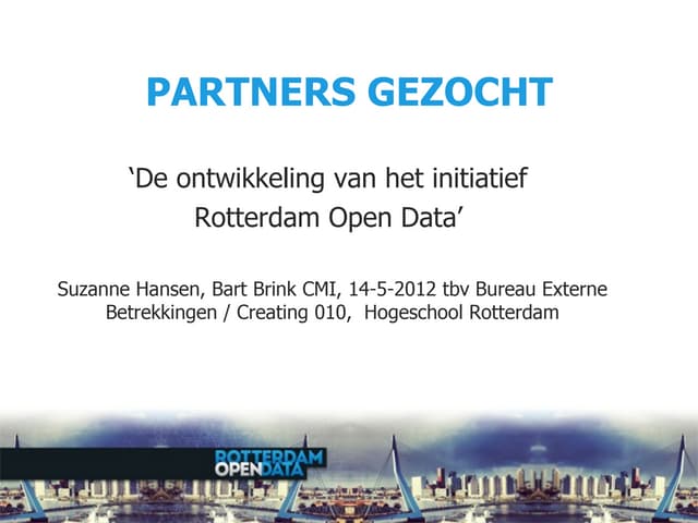 Rotterdam Open Data initiatief zoekt partners