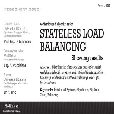 Stateless load balancing - Early results