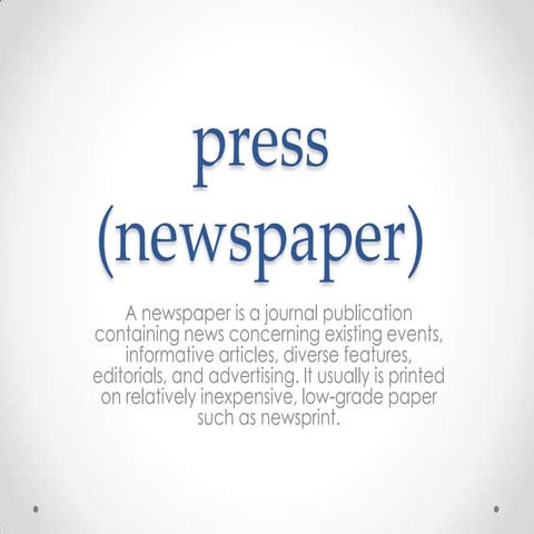 What is a newspaper? | PPTX