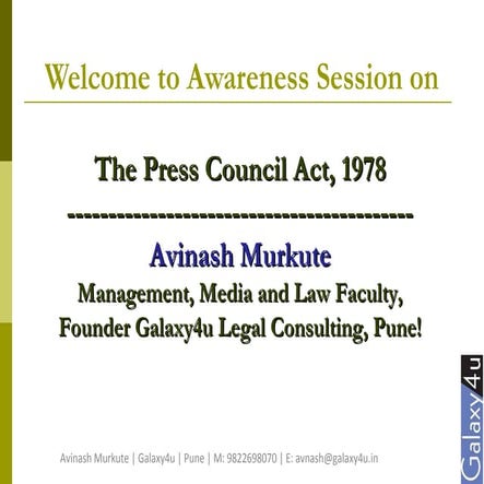 The Press Council Act, 1978
