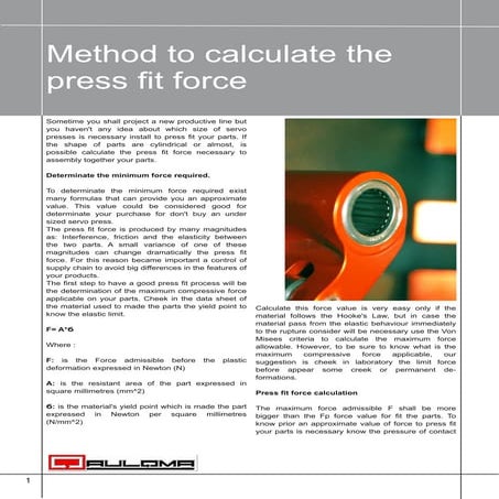 Press fit force calculation