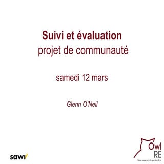 Suivi et évaluation -  projet de co...