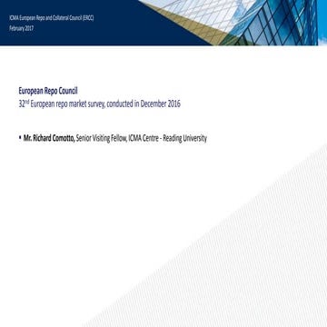 32nd ICMA ERCC European Repo Market Survey
