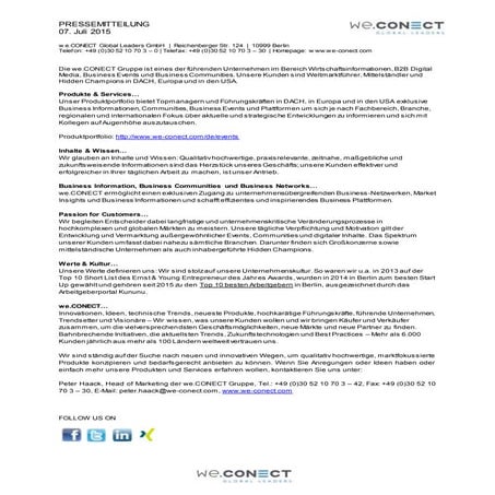 Pressemitteilung - we.Conect