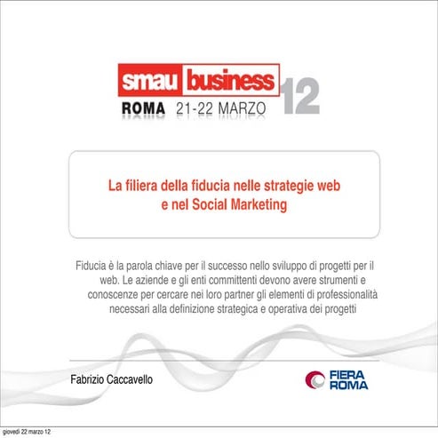 La filiera della fiducia nella progettazione web e nel social marketing
