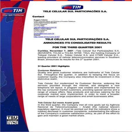 Press Release 3 T01   Tele Celular Sul En
