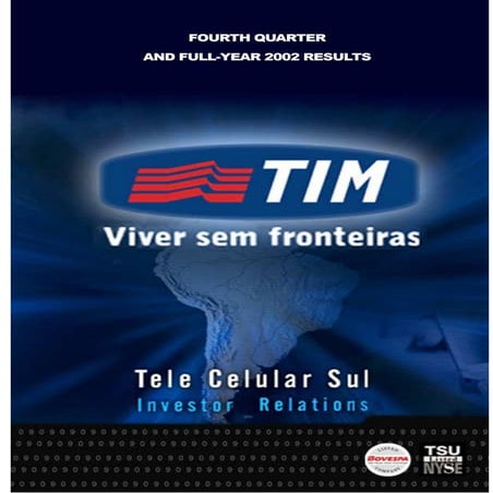 Press Release 4 Q02   Tele Celular Sul En