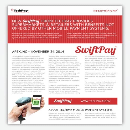TechPay Mobile Payment Systems Press release apex_2014-11-24