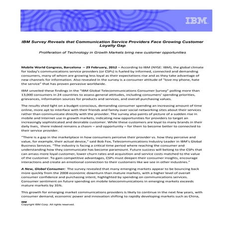 Press Release Global Consumer Survey Mwc 2012