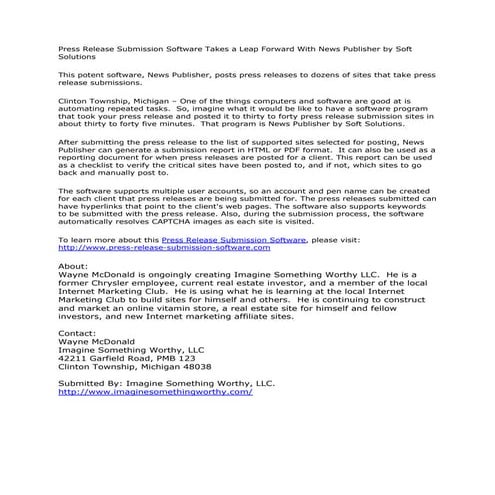 Press release submission software 1 | PDF