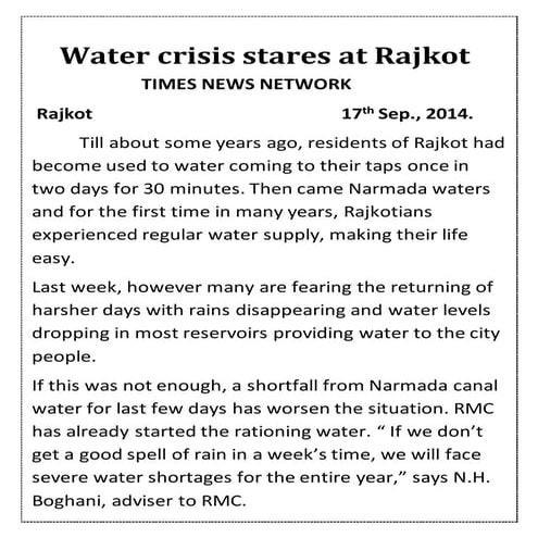 Press report examples