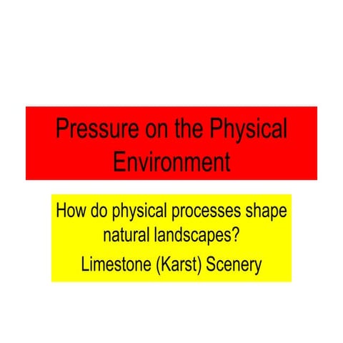 Pressure On The Physical Environment 4 Limestone