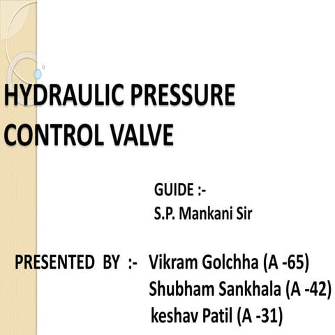 Pressure control valves